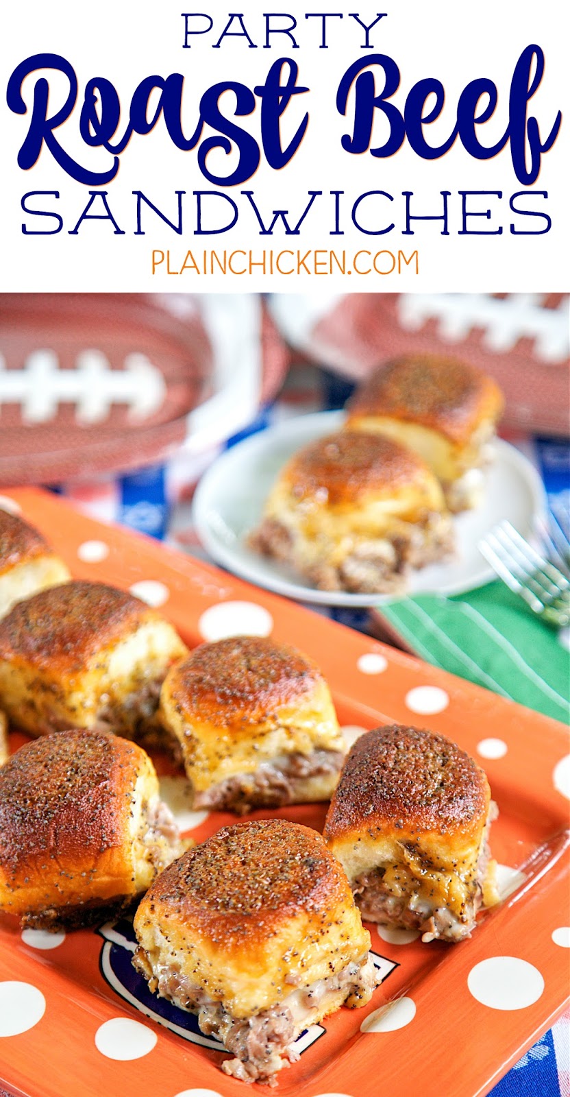 Party Roast Beef Sandwiches {Football Friday} Plain Chicken