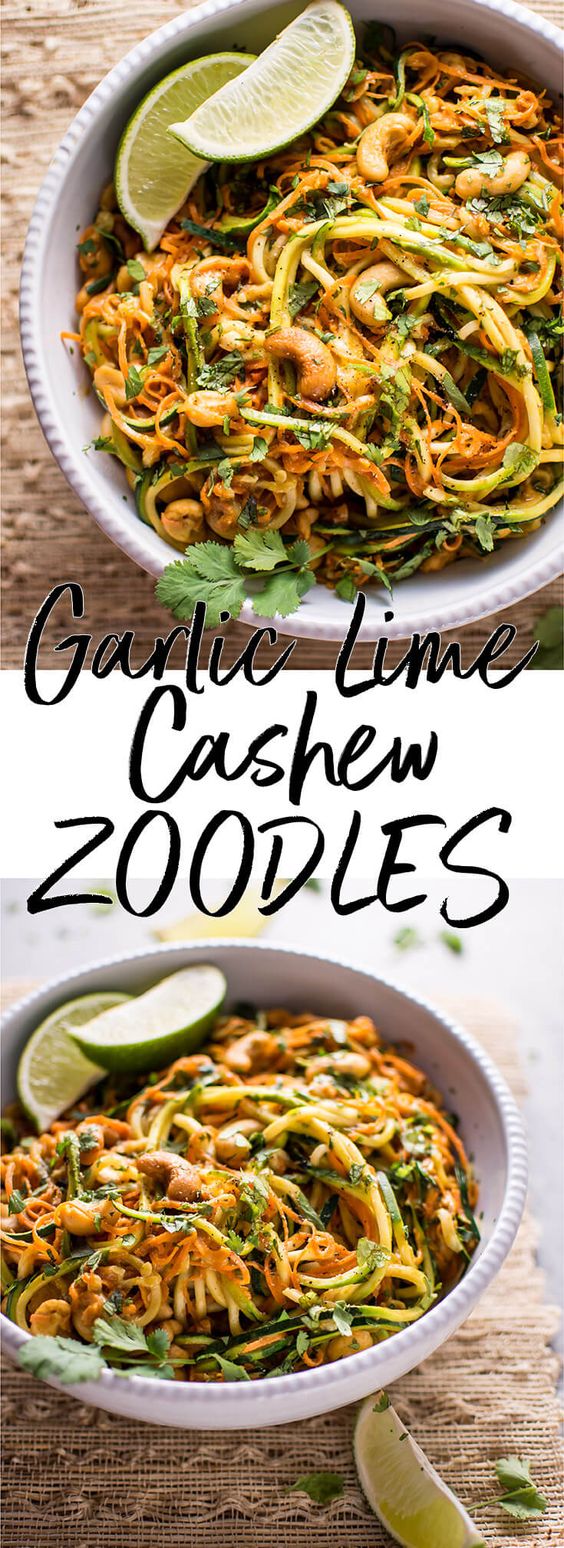 15 Minute Garlic Lime Cashew Zoodles Recipe CUCINA DE YUNG