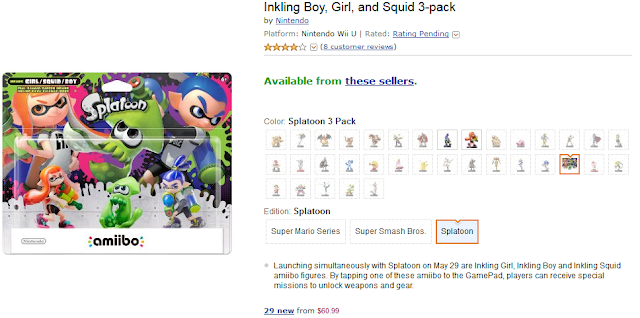Inkling Boy, Girl, and Squid 3-pack on Amazon Inkling Boy, Girl, and Squid 3-pack on Amazon
