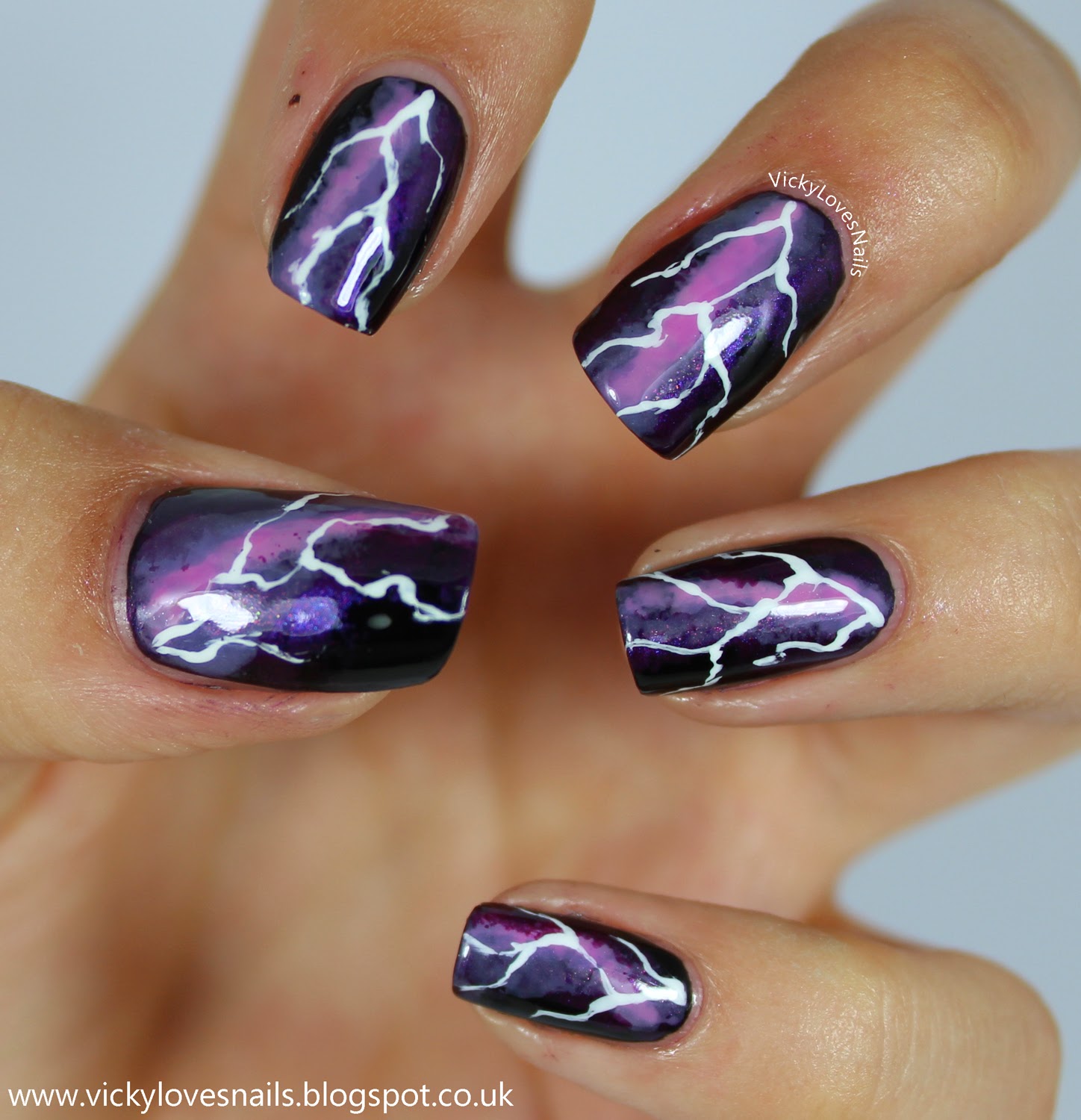 Vicky Loves Nails! Lightning Storm Nails