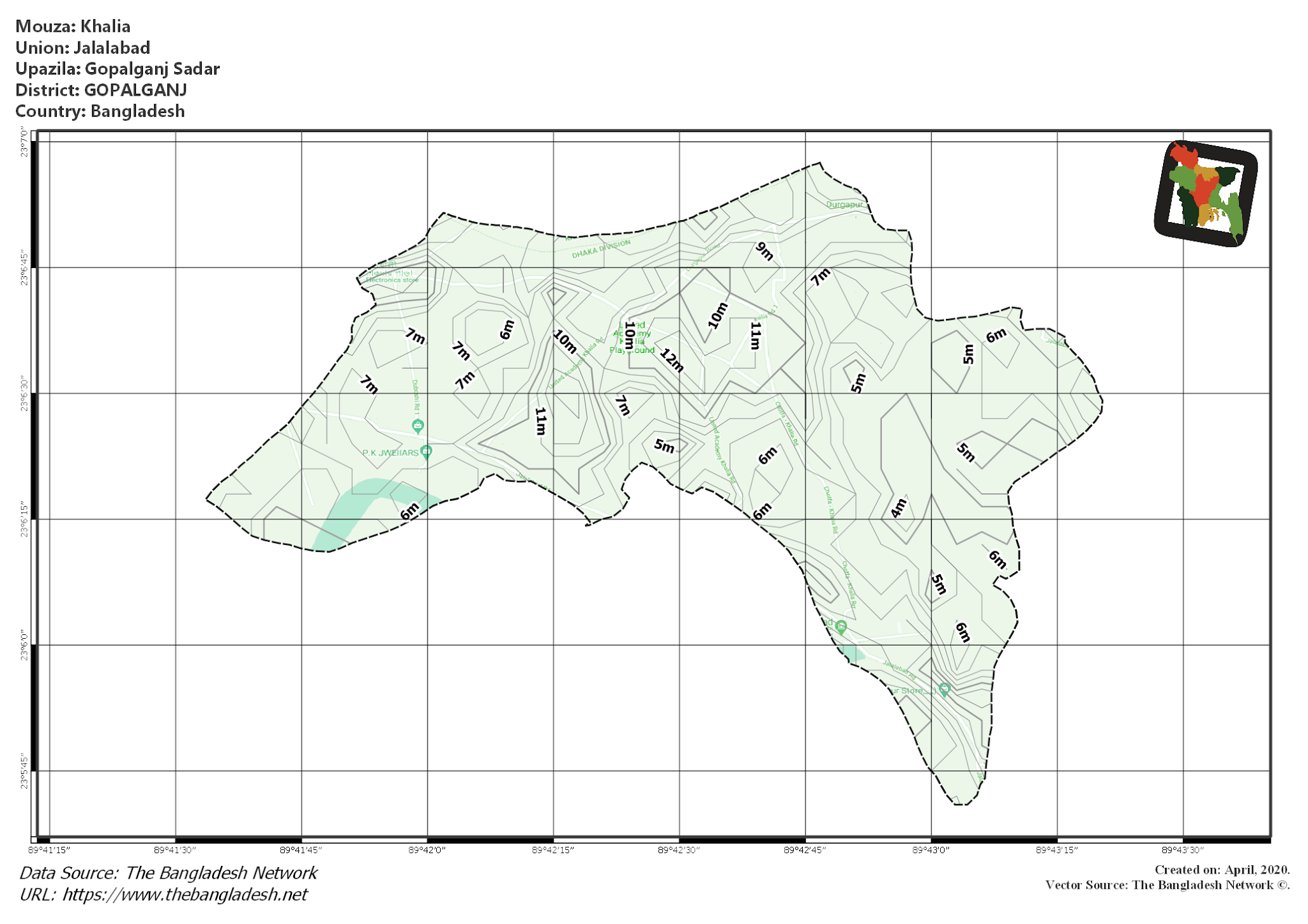 Map of Khalia Mouza of Gopalganj Sadar Upazila, GOPALGANJ Map of Khalia Mouza of Gopalganj Sadar Upazila, GOPALGANJ, Bangladesh.