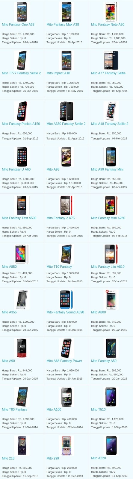 Daftar Harga Hp Terbaru Mito Mei 2016 Daftar Harga Hp Terbaru Mito Mei 2016