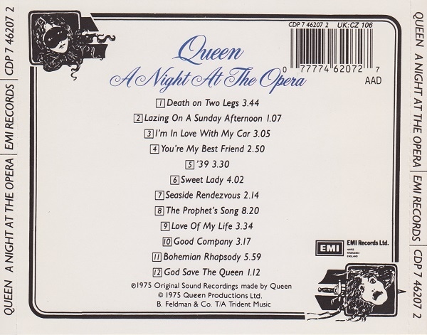 Queen - A Night At The Opera at Discogs