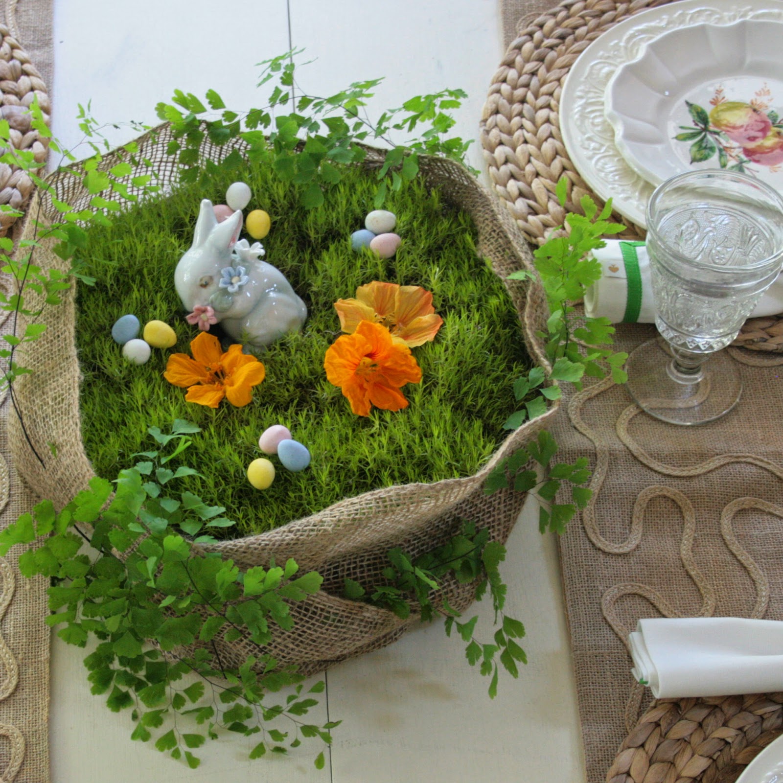 ciao! newport beach an easy moss centerpiece for Easter