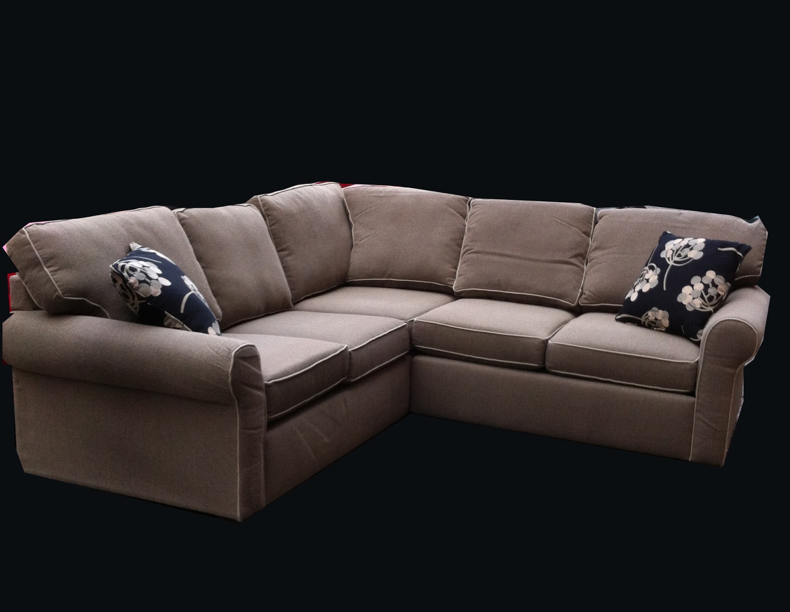 Uhuru Furniture & Collectibles 2Piece Sectional with Herringbone Upholstery SOLD