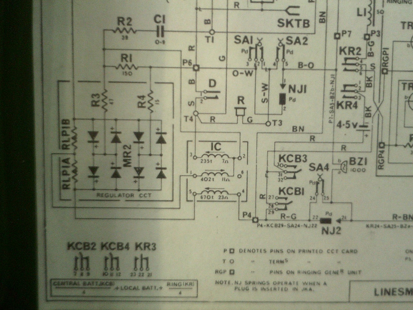 wigton physics: Complicated circuit for line working telephone