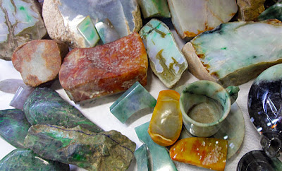 colors of rough jade colors colors of rough jade pictured in Bogyoke Market Yangon Myanmar (Burma)