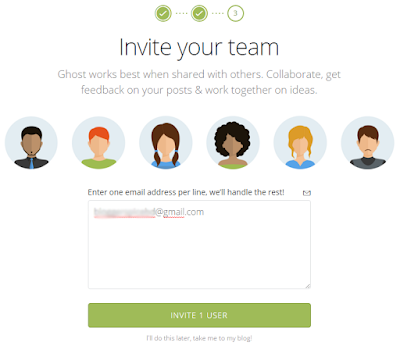 invite team on ghost