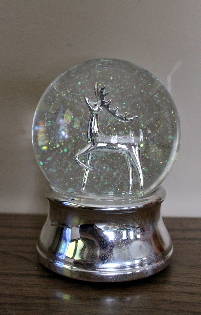 silver deer snow globe from Target 2008