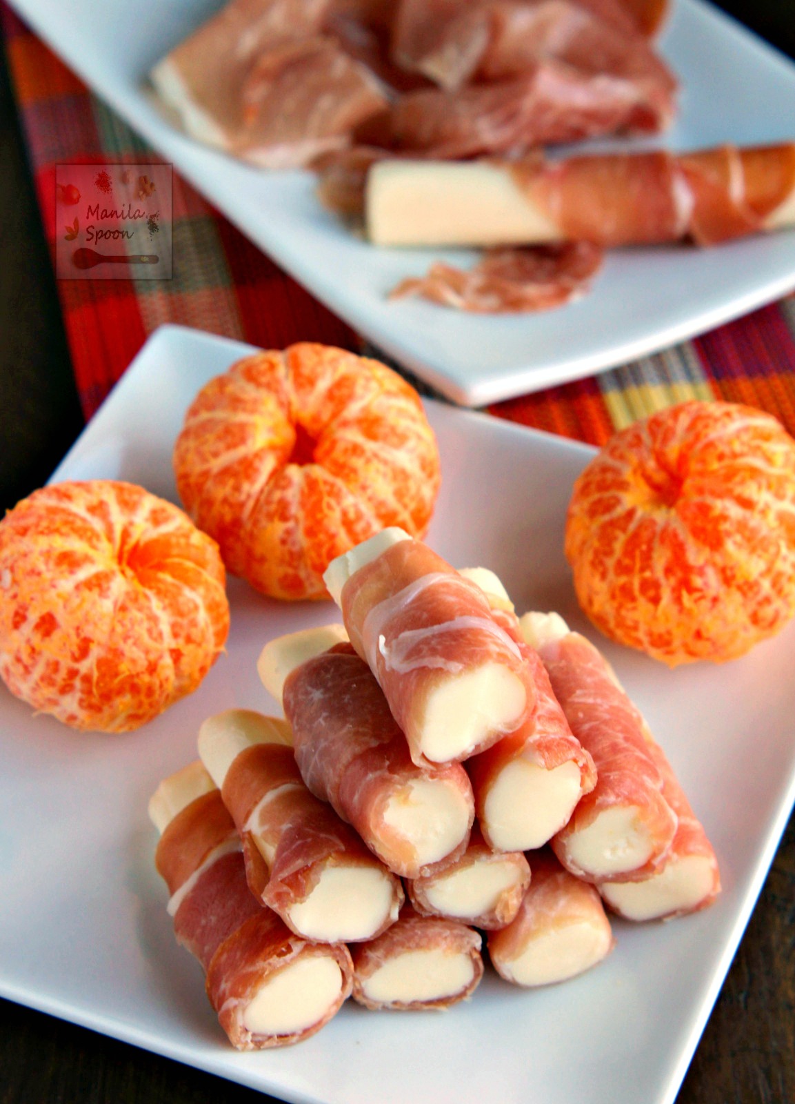 ProsciuttoWrapped Mozarella Sticks Manila Spoon