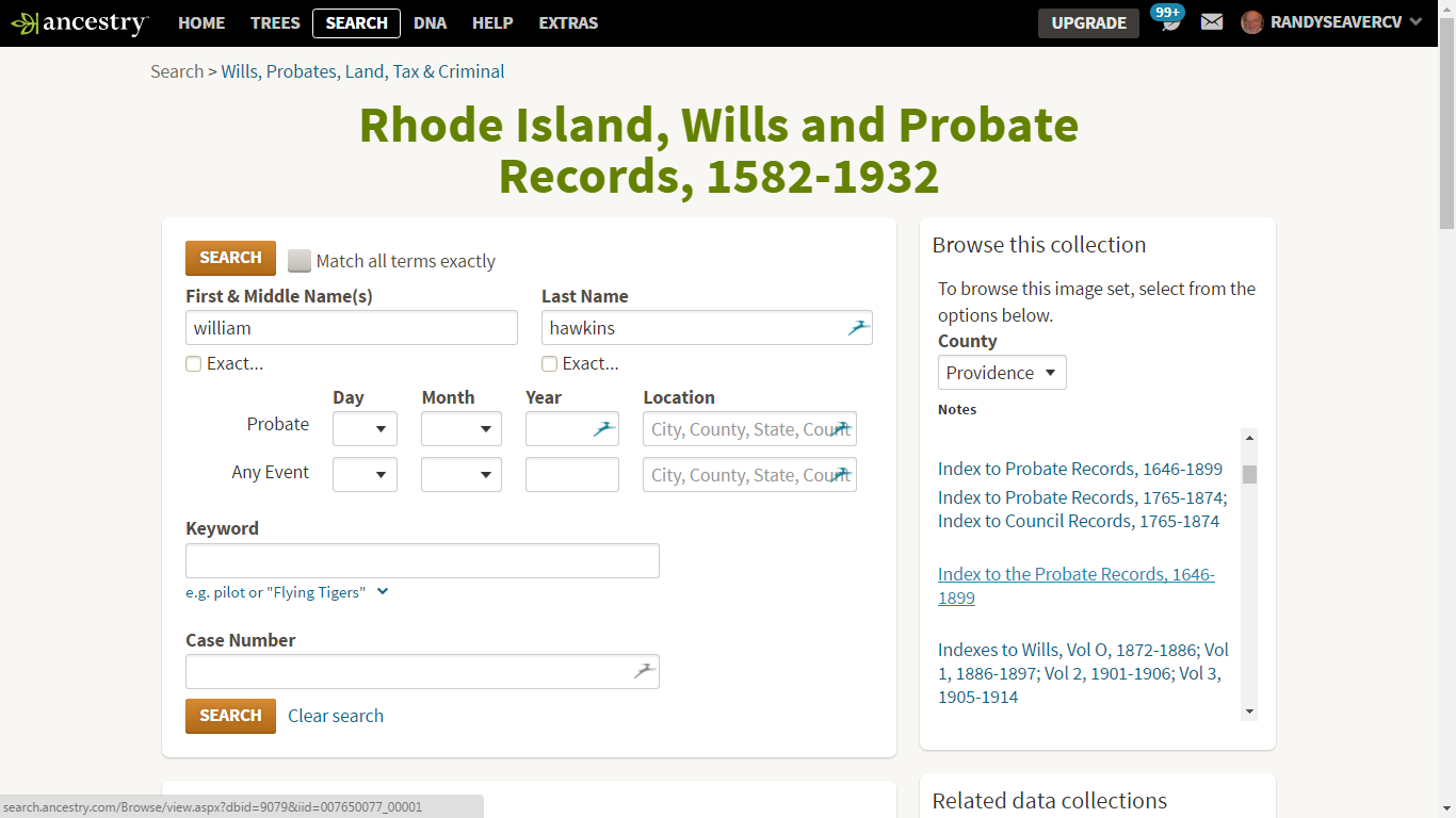 GeneaMusings Using Diane Boumenot's Rhode Island Probate File Index