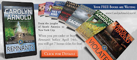 From the jungles of South America to New York City. When you pre-order or buy Remnants before April 14th, you will get 7 bonus titles for free! Five full-length novels - Violated (Brandon Fisher FBI series, #5), Sacrifice (Detective Madison Knight series, #3), Ties That Bind (Detective Madison Knight series, #1), City of Gold (Matthew Connor Adventure series, #1), Assassination of a Dignitary (A mafia thriller), Money is Murder (McKinley Mysteries novella), Pearls of Deception (suspense short story)