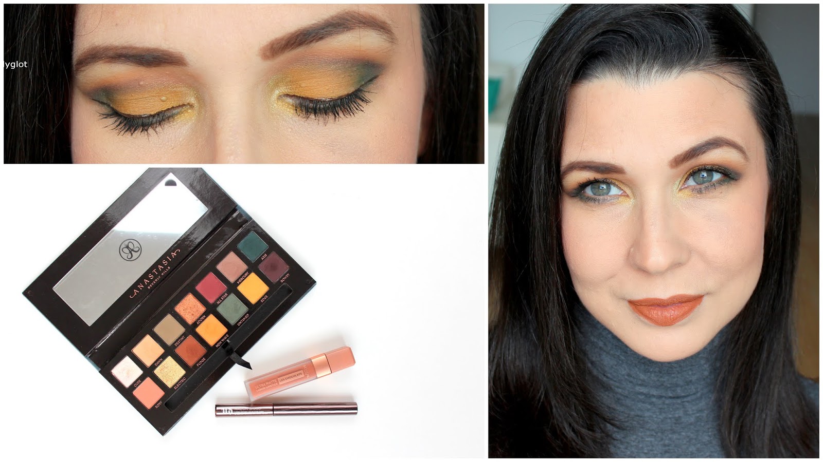 Makeup │ Trendy look in Mustard Yellow and Green / Polished Polyglot