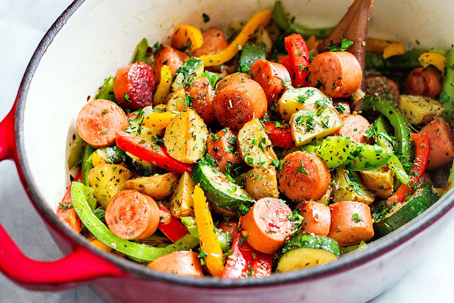 20 Minute Healthy Sausage and Veggies One-Pot | Baking, Grilling, and ...
