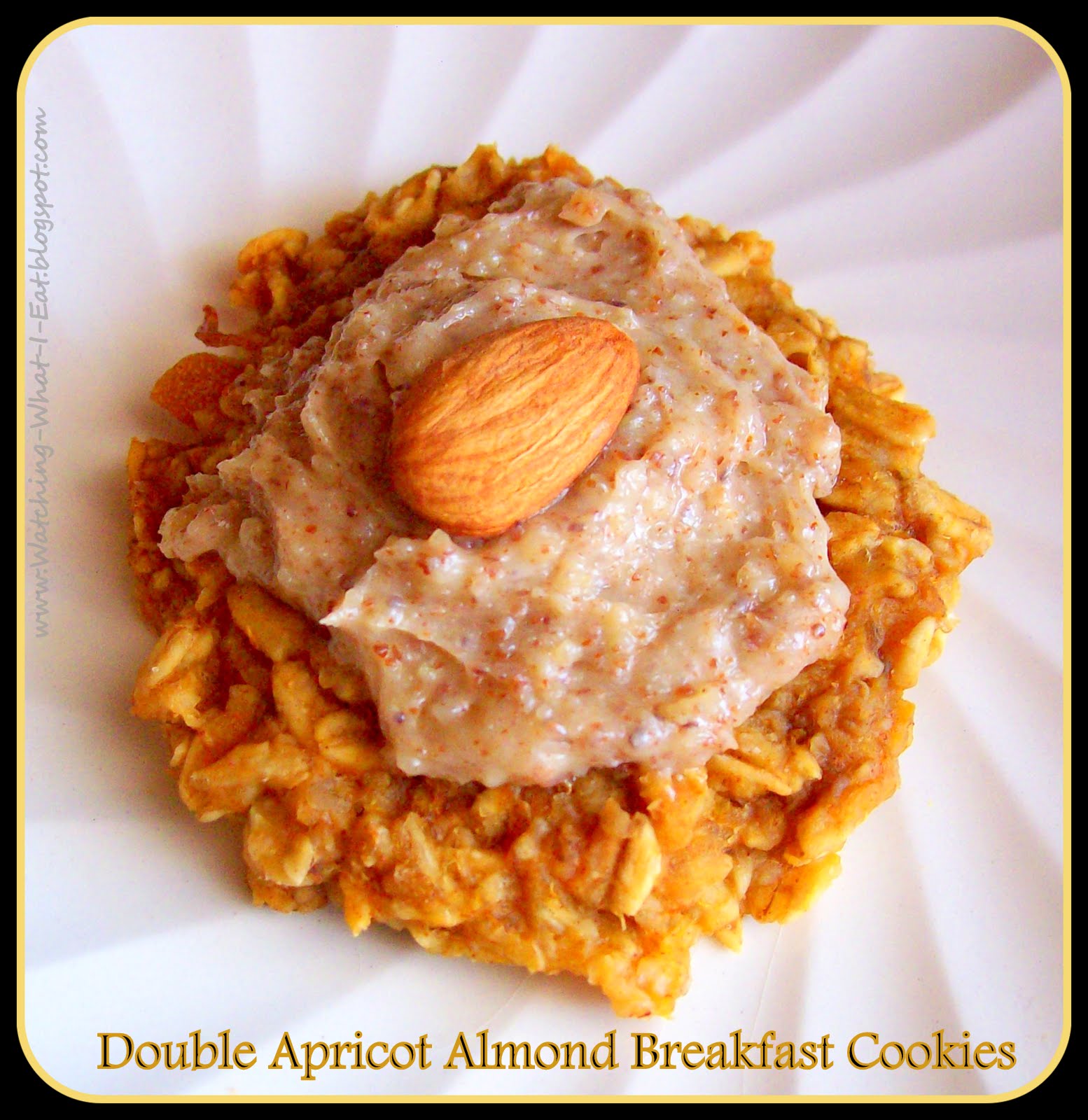 Watching What I Eat Double Apricot Almond Breakfast Cookies with Sweet Almond Butter