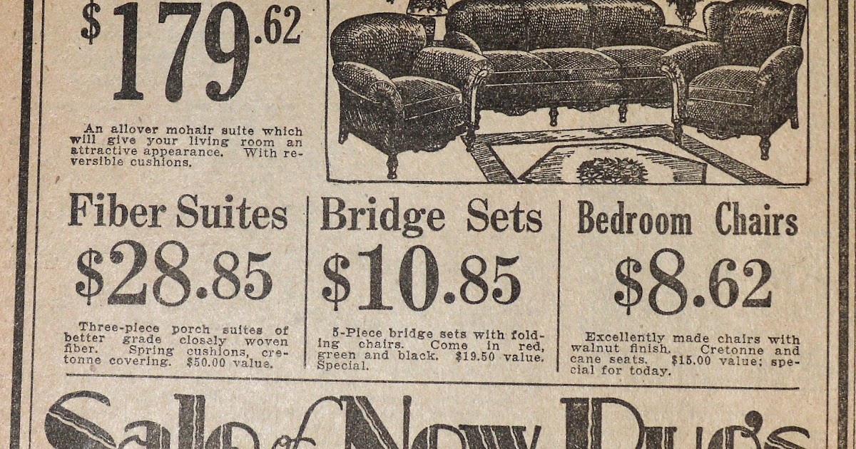Vintage Johnstown Schwartz Bros Furniture Sale 1928