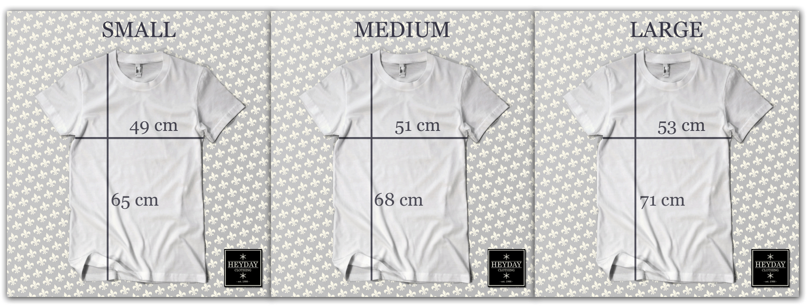 Heyday Clothing Indonesia Size Chart
