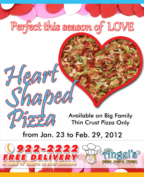 Angel's Pizza and Pasta Combo Heart-Shaped Pizza