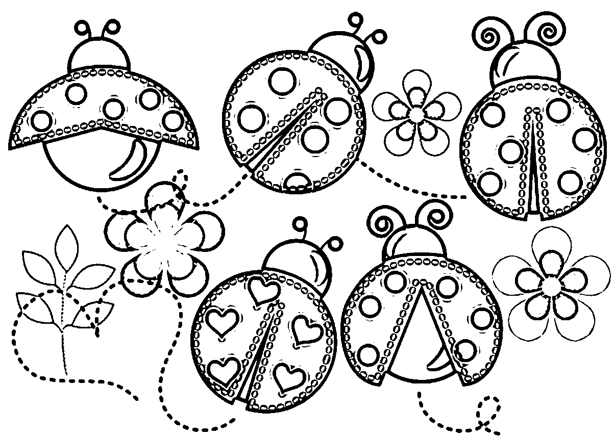 ladybug and flower coloring pages - photo #23
