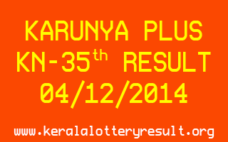 Karunya Plus Lottery KN-35 Result 04-12-2014
