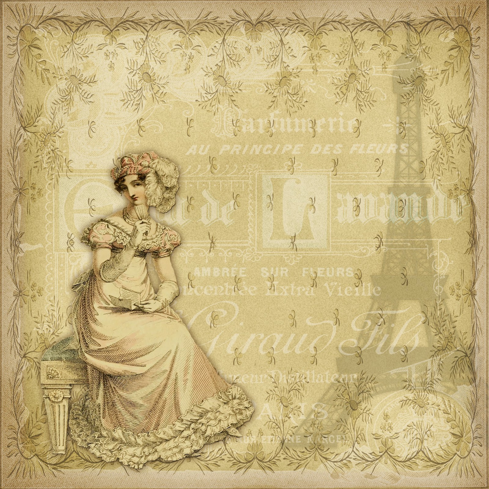 Digital Printables High Res Scrapbook Page Vintage Paris Digital Printables High Res Scrapbook Page Vintage Paris
