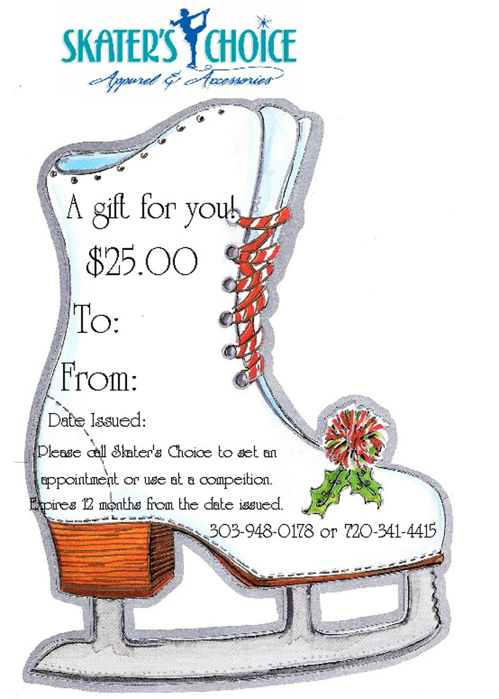 Here's one of the most meaningful gifts companies can give for the holidays Skater's Choice Everything Ice Skating at www.SkatersChoiceColorado.com: Last Minute Figure