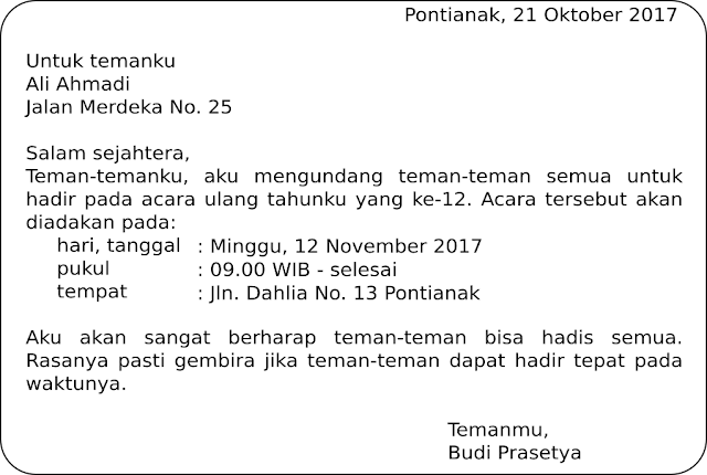 Perhatikan surat undangan di bawah ini! | Latihan Soal Online