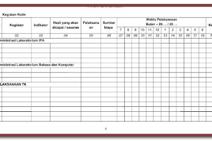 Contoh Jadwal Kerja Kepala Sekolah Jenjang Smp/Mts-Sd/Mi