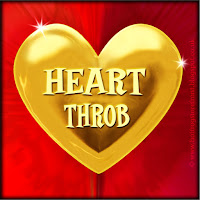 'Heart Throb' text on gold heart free image for texting