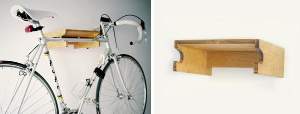 Complemento de madera para colgar tu bicicleta urbana. Integra tu bicicleta en casa con el Hokoj.