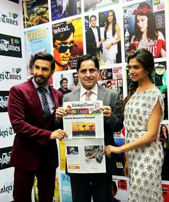 Ram-leela starcast Deepika and Ranveer At Khaleej Times office in Dubai.