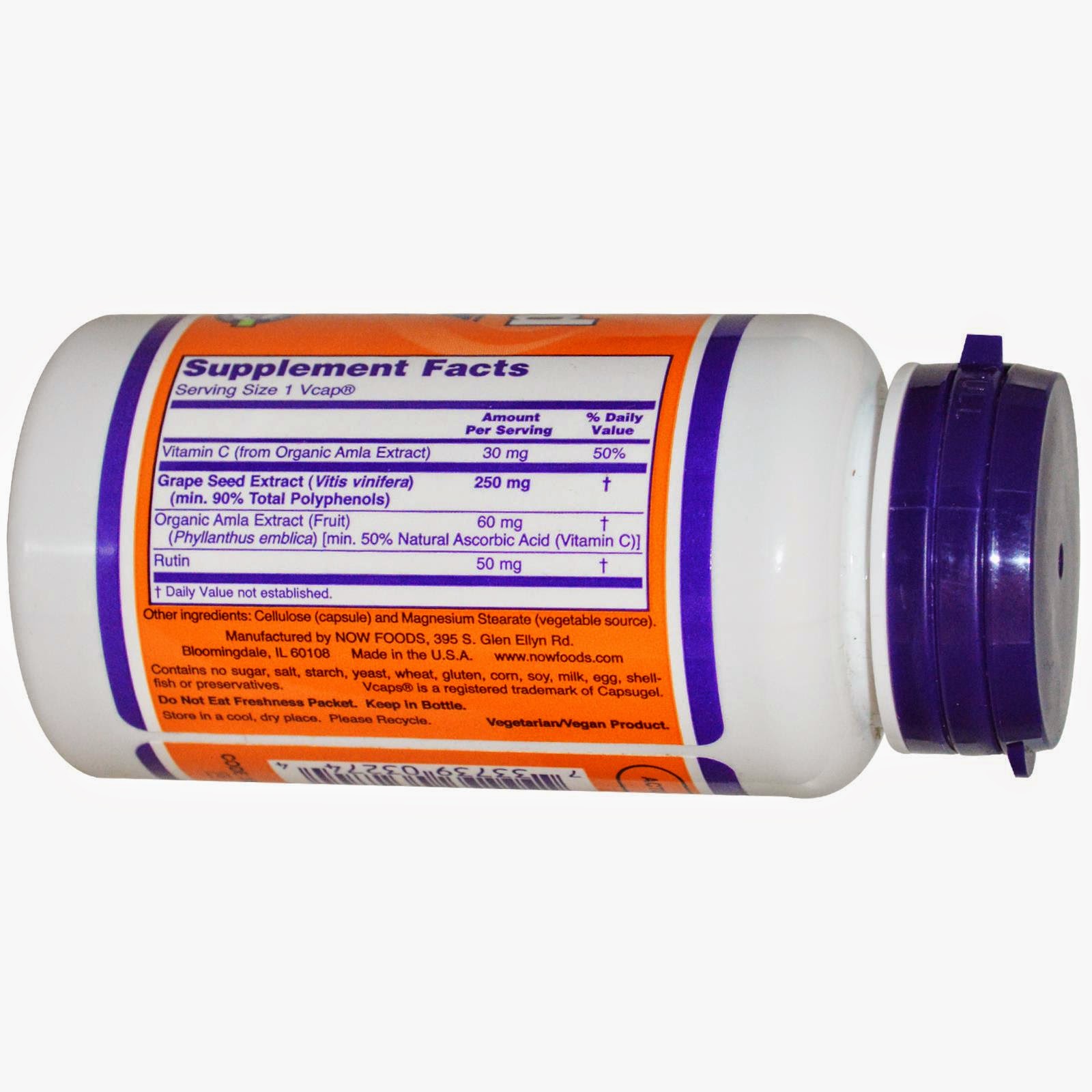 NOW Foods Grape Seed Extract 250mg, 90 Vcaps