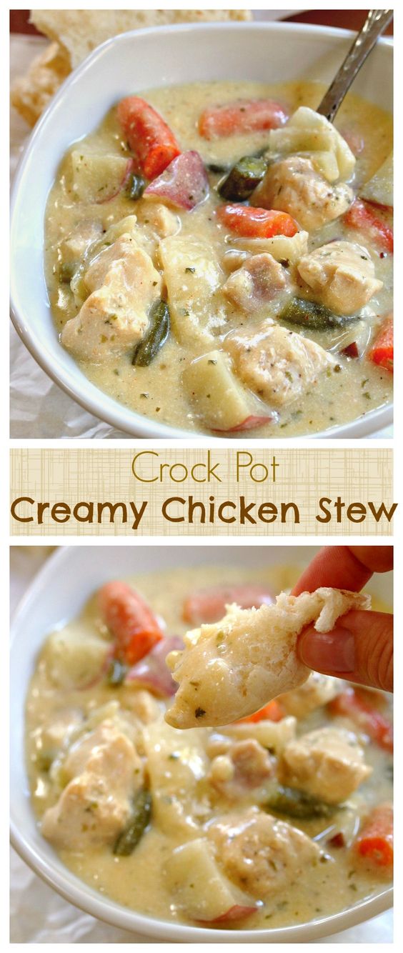 Crock Pot Creamy Chicken Stew - Cucina de Yung