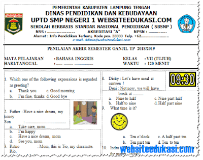 Soal Dan Kunci Jawaban Pas Bahasa Inggris Kelas 9