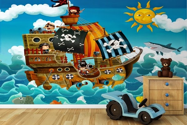 Create pirate room wallpaper