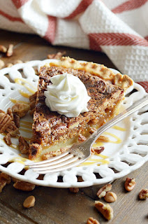 With a thick, buttery, flaky homemade pie crust filled and a gooey butterscotch pie filling, this Butterscotch Pecan Pie will exceed your every Holiday pecan pie dream.