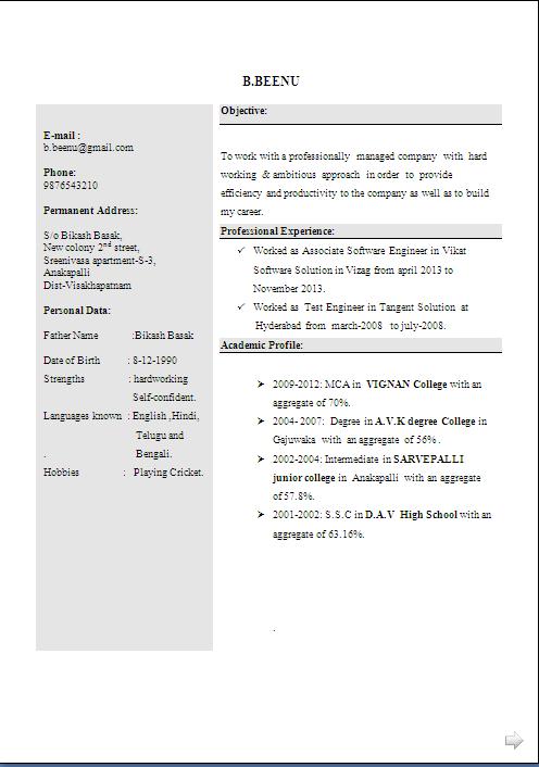 resume canada format free download
