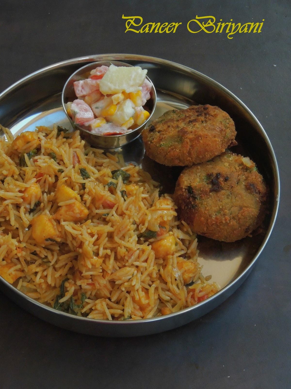 Priya's Versatile Recipes Paneer Biriyani / Paneer Biryani/Indian