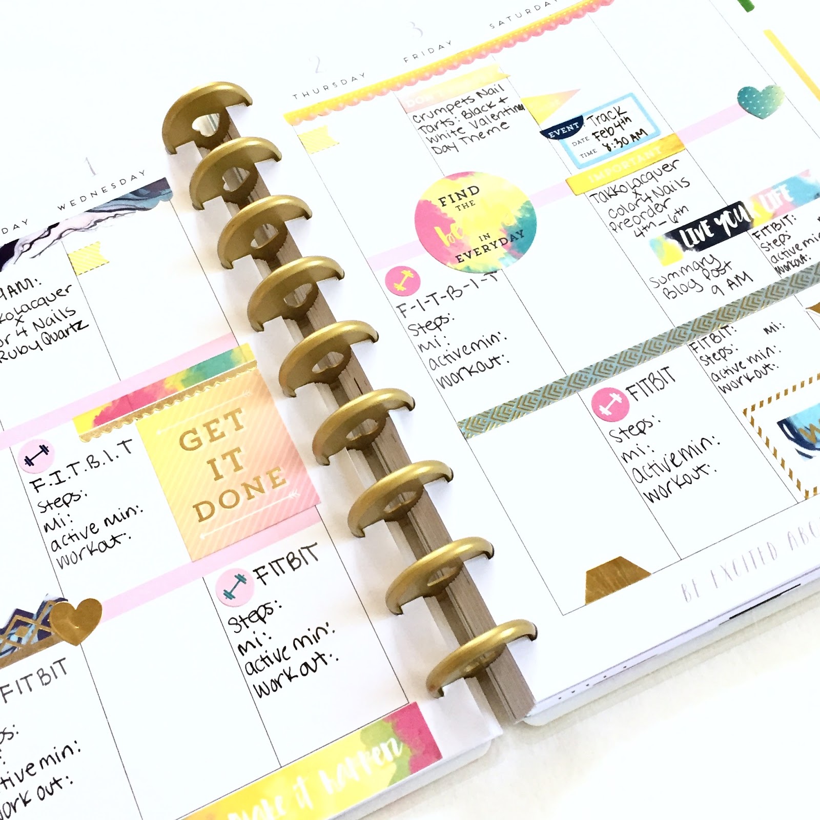 Happy Planner Spread Using Recollections Creative Year Bright