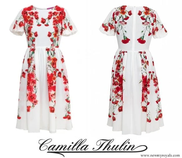 Crown Princess Victoria wore CAMILLA THULIN Alvine Rose White Dress