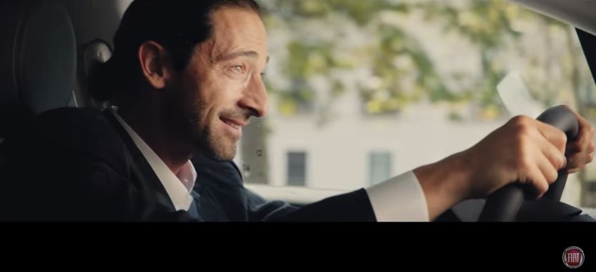 Attore testimonial Fiat pubblicità 500X con Adrien Brody con Foto - Testimonial Spot Pubblicitario Fiat 2017