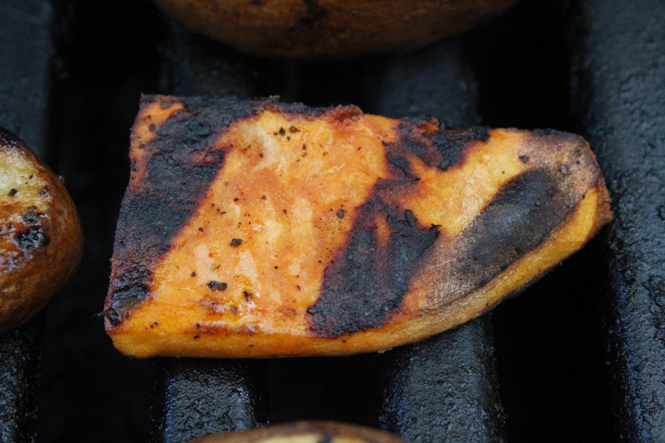 The 99 Cent Chef Grilled Russet and Sweet Potatoes