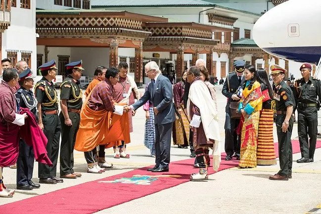 King Gustaf and Queen Silvia of Sweden, King Jigme Khesar Namgyel Wangchuck and Queen Jetsun Pema, Princess Kesang Choden Wangchuck, Princess Ashi Chimi Yangzom Wangchuck in Buthan