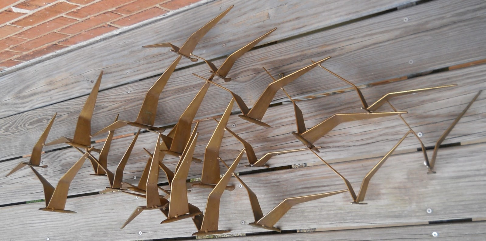 HUGE Curtis Jere Flock of Birds Seagulls Sculpture 58