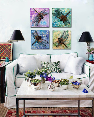 Mmel____Mi marrano estrena lazo: Decoración con libélulas