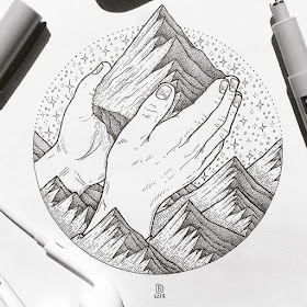 07-Faith-Moves-Mountains-Dylan-Brady-Stippling-Drawings-in-Ink-www-designstack-co
