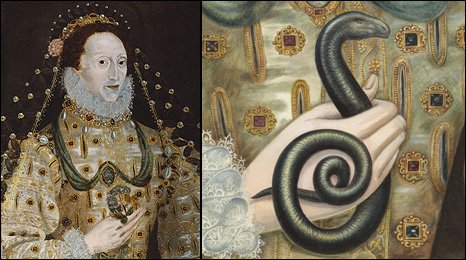 Forum Image: http://3.bp.blogspot.com/-NJ9KaCJNiGc/Taac5XoN9nI/AAAAAAAABwI/3JriT8Fyr_c/s1600/queen-elizabeth-I-snake-painting-reptilian-royalty.jpg
