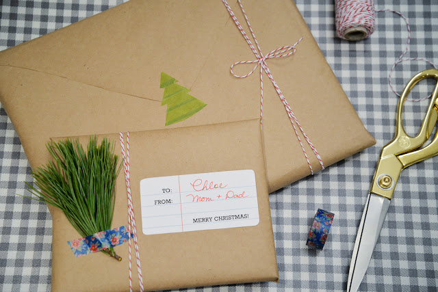 envelope wrapped gift with note paper tag and diy washi tape decal | Ramblingrenovators.ca