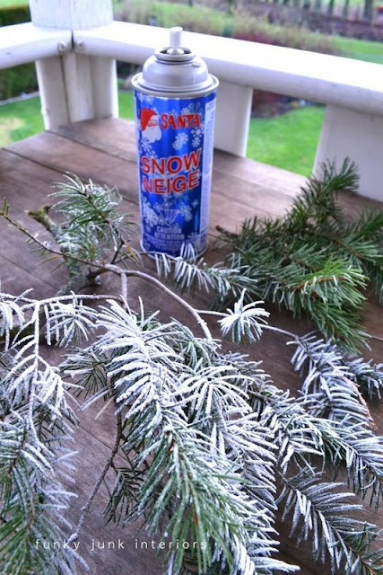 How to make it snow inside your home... realistically! on FunkyJunkInteriors.net