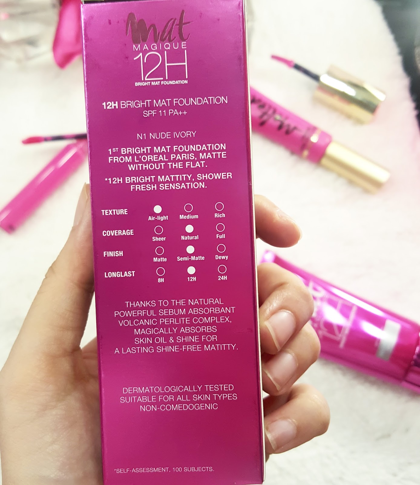 RIDZI MAKEUP NEW L’OREAL MAT MAGIQUE 12H BRIGHT MAT FOUNDATION REVIEW
